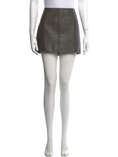 Pre-owned Alexander Wang Leather Mini Skirt In Grey