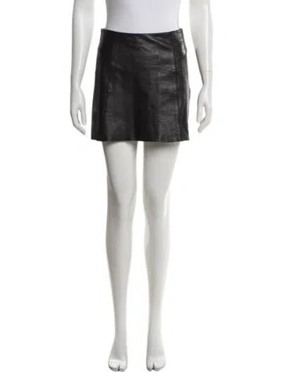 Pre-owned Alexander Wang Leather Mini Skirt In Neutrals
