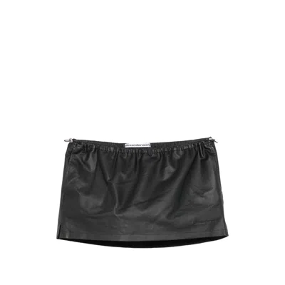 Alexander Wang Leather Mini Skort In Black