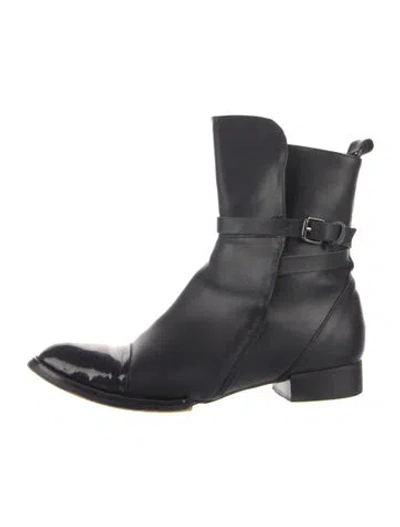 Pre-owned Alexander Wang Leather Moto Boots In Blue