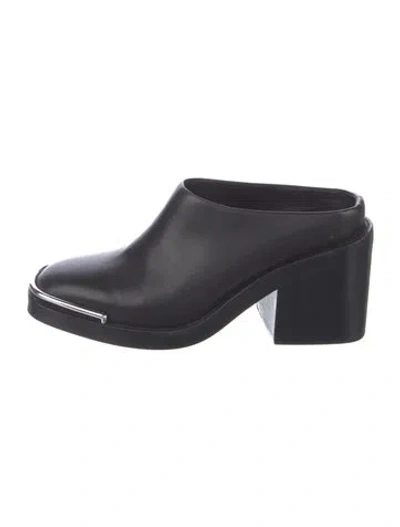 Pre-owned Alexander Wang Leather Mules In Black