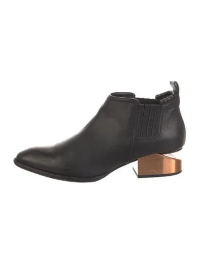 Pre-owned Alexander Wang Leather Mules In Black