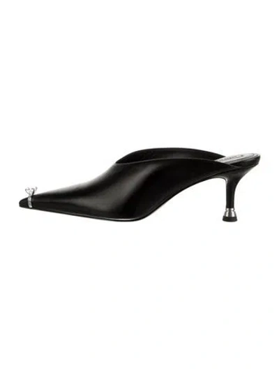 Pre-owned Alexander Wang Leather Mules In Black