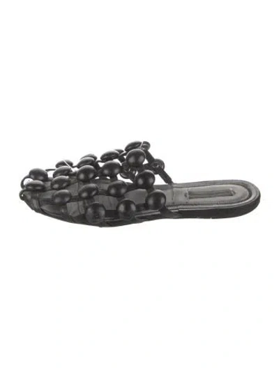 Pre-owned Alexander Wang Leather Mules In Black