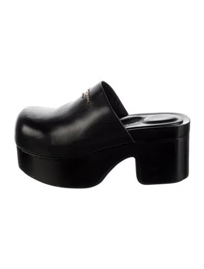Pre-owned Alexander Wang Leather Mules In Black