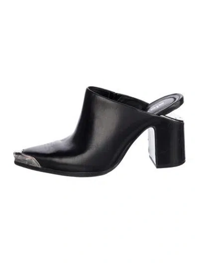 Pre-owned Alexander Wang Leather Mules In Black