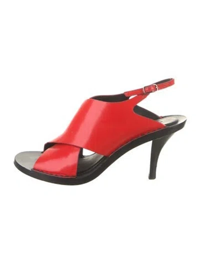 Pre-owned Alexander Wang Leather Mules In Red