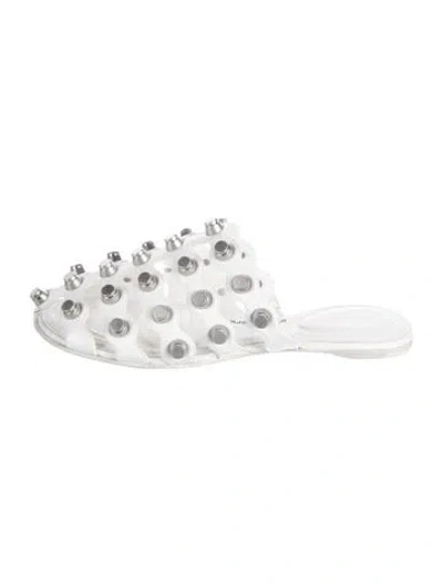 Pre-owned Alexander Wang Leather Mules In White