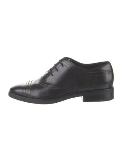 Pre-owned Alexander Wang Leather Oxfords In Black