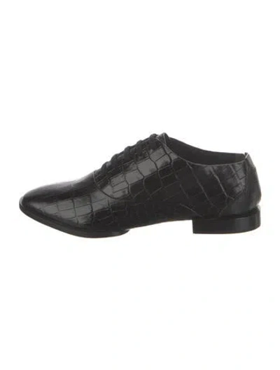 Pre-owned Alexander Wang Leather Oxfords In Black