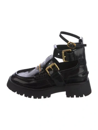 Pre-owned Alexander Wang Leather Oxfords In Black