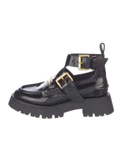 Pre-owned Alexander Wang Leather Oxfords In Black