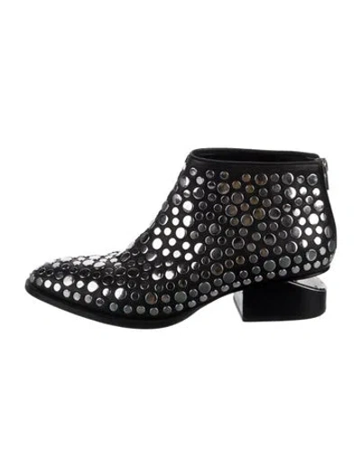 Pre-owned Alexander Wang Leather Patterned Boots In Black