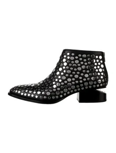 Pre-owned Alexander Wang Leather Patterned Boots In Black