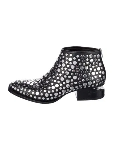 Pre-owned Alexander Wang Leather Patterned Boots In Black/blue