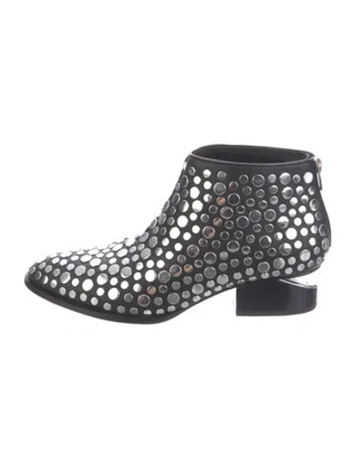 Pre-owned Alexander Wang Leather Patterned Boots In Black/silver