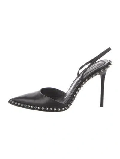 Pre-owned Alexander Wang Leather Patterned Slingback Pumps In Black