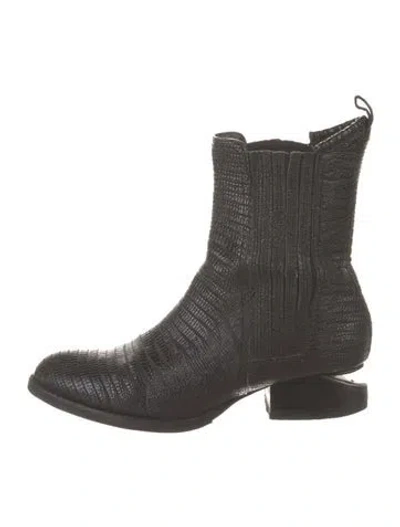 Pre-owned Alexander Wang Leather Printed Chelsea Boots In Green