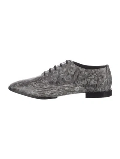 Pre-owned Alexander Wang Leather Printed Oxfords In Gray