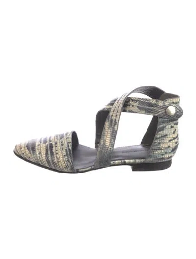 Pre-owned Alexander Wang Leather Printed Slingback Flats In Multi