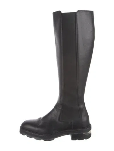 Pre-owned Alexander Wang Leather Rain Boots In Black