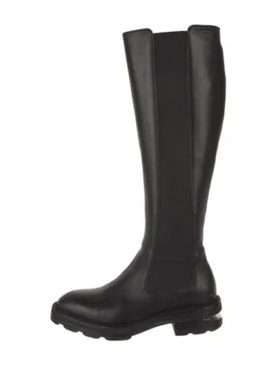 Pre-owned Alexander Wang Leather Rain Boots In Black