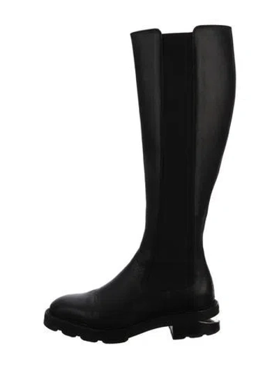 Pre-owned Alexander Wang Leather Rain Boots In Black