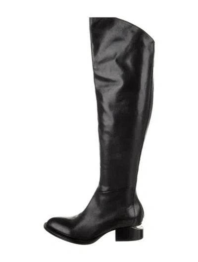 Pre-owned Alexander Wang Leather Riding Boots In Black