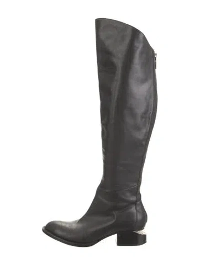 Pre-owned Alexander Wang Leather Riding Boots In Black