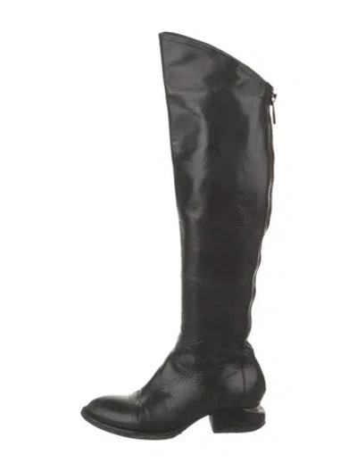 Pre-owned Alexander Wang Leather Riding Boots In Black