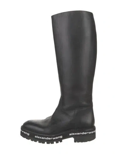 Pre-owned Alexander Wang Leather Riding Boots In Black