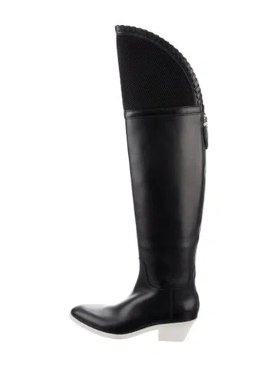 Pre-owned Alexander Wang Leather Riding Boots In Black