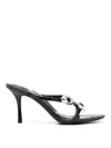 Alexander Wang Dome 85 Water Snake Strappy Sandal In Black