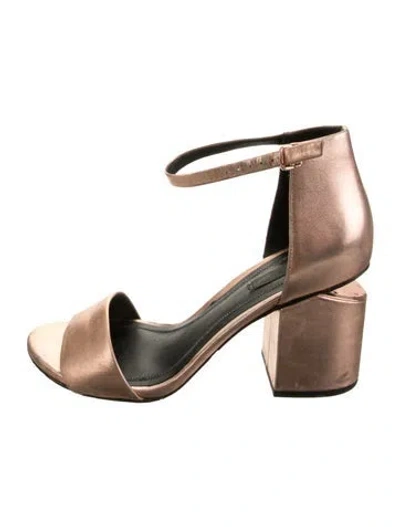 Pre-owned Alexander Wang Leather Sandals In Metallic/pink