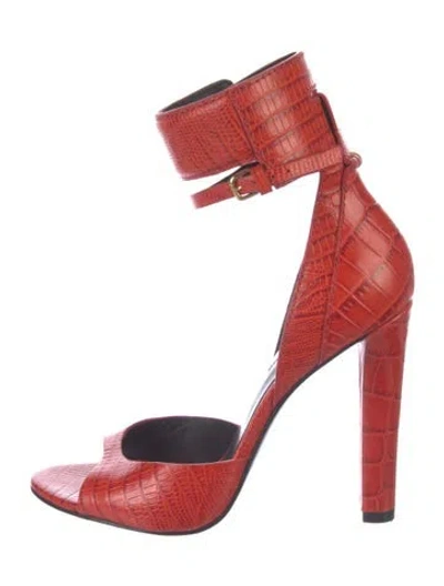 Pre-owned Alexander Wang Leather Sandals In Orange