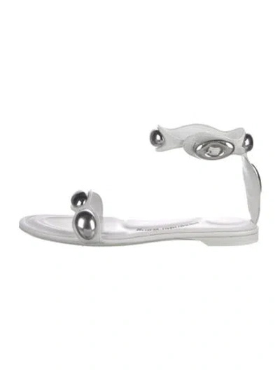 Pre-owned Alexander Wang Leather Sandals In Silver