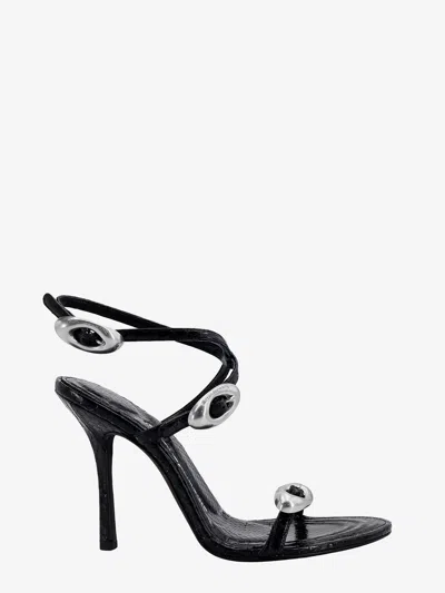 Alexander Wang Leather Sandals With Croco Print In Black