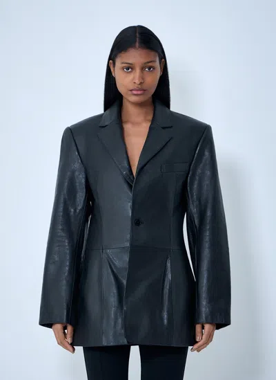 Alexander Wang Women Leather Single-breasted Blazer In Black