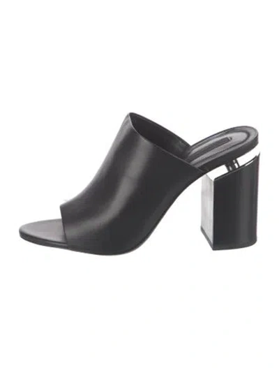 Pre-owned Alexander Wang Leather Slides In Black