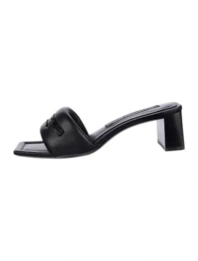 Pre-owned Alexander Wang Leather Slides In Black