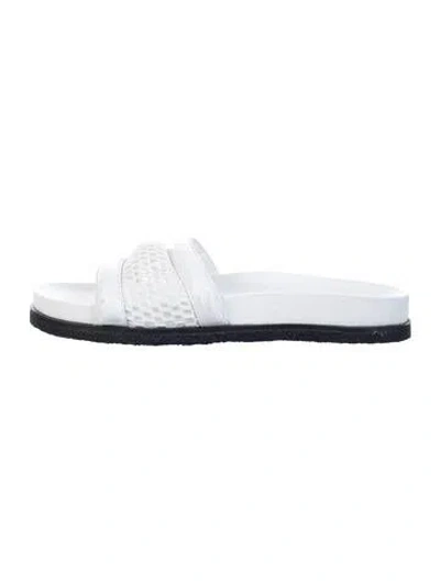Pre-owned Alexander Wang Leather Slides In Blue