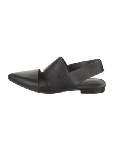 Pre-owned Alexander Wang Leather Slingback Flats In Black