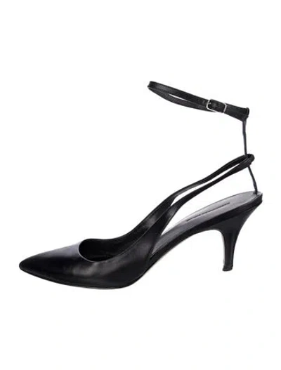 Pre-owned Alexander Wang Leather Slingback Pumps In Black