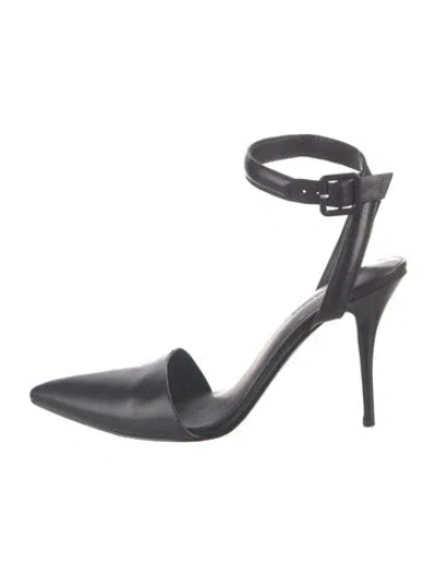 Pre-owned Alexander Wang Leather Slingback Pumps In Black