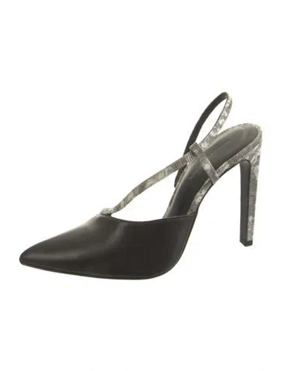 Pre-owned Alexander Wang Leather Slingback Pumps In Black