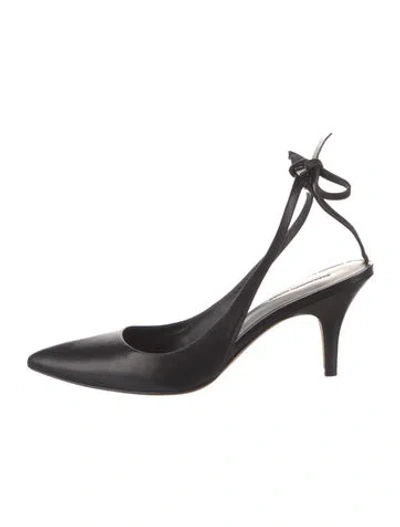 Pre-owned Alexander Wang Leather Slingback Pumps In Black