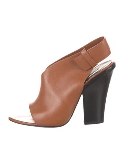 Pre-owned Alexander Wang Leather Slingback Pumps In Brown