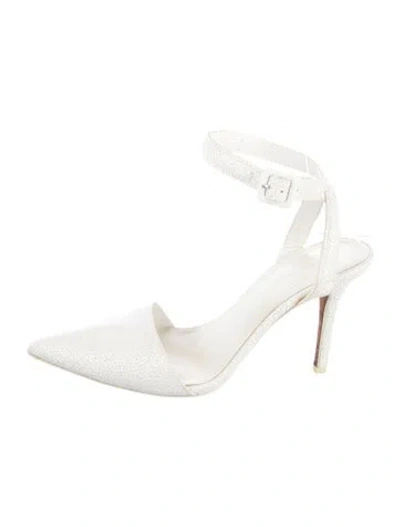 Pre-owned Alexander Wang Leather Slingback Pumps In White