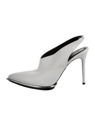 Pre-owned Alexander Wang Leather Slingback Pumps In White