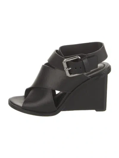 Pre-owned Alexander Wang Leather Slingback Sandals In Black